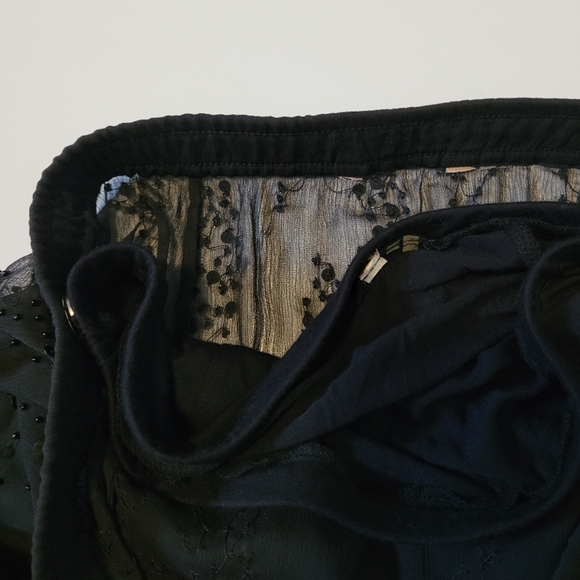 Black mesh sequin beaded maxi long skirt - Picture 3 of 4